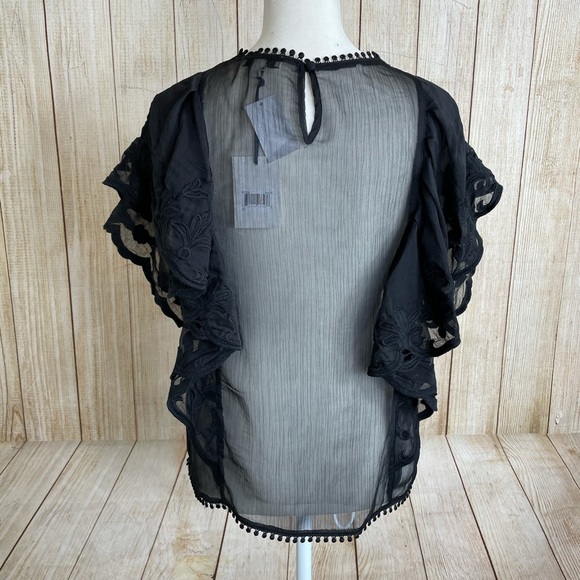 STELLAH FLUTTER SLEEVE TOP WITH EMBROIDERY DETAILS - Picture 7 of 15